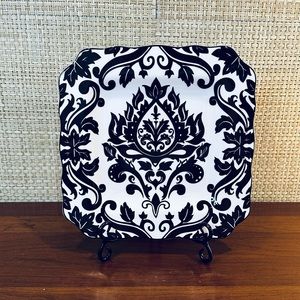 🌟2xHP🌟Muse Damask Black & White Floral Print Porcelain Dish 11" by 222 Fifth